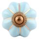 Turquoise Golden Line Medium Ceramic Melon Knob Online